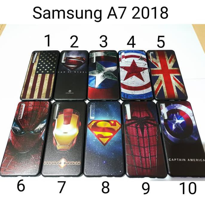 super sale Case Hitam Superhero Samsung A7 2018/ Soft Case Samsung A7 2018 ready stock