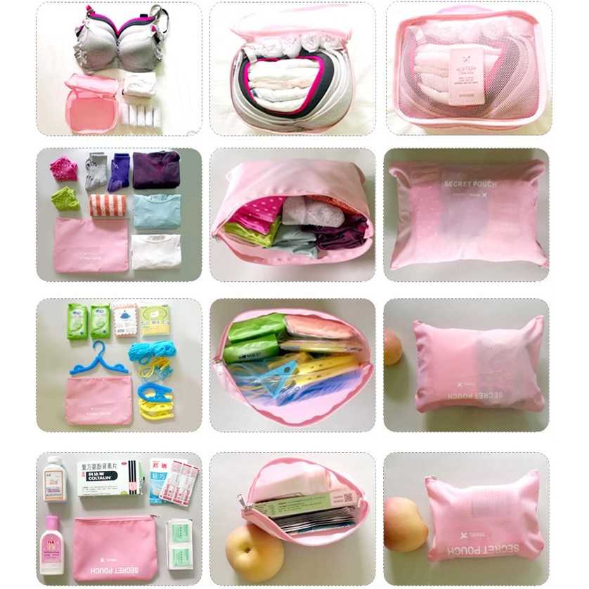 Tas Travel Bag Laundry Organizer Packing Cubes Multi Size 6 Pcs