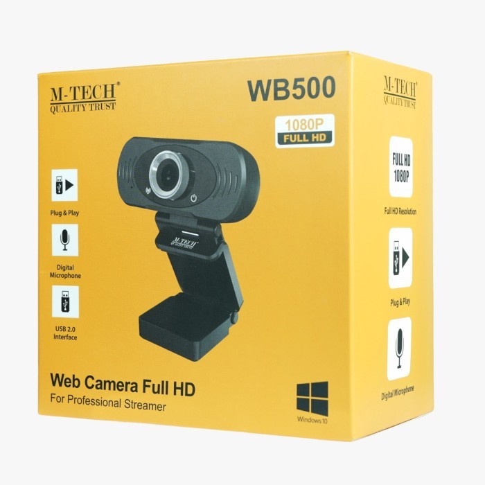 M-Tech Webcam WB500 Webcamera USB 1080p Full HD - MTECH WB 500 Kamera Laptop & PC