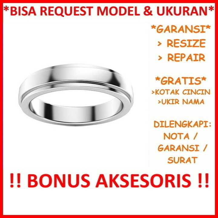 Gratis Tulis Ukir Nama Bisa Pesan Model Garansi Silver Asli Cincin Kawin Perak Nikah Tunangan Id437