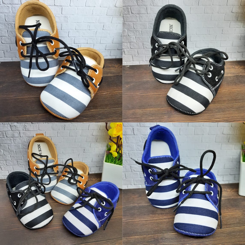 mandirishoesstore-SEPATU PREWALKER MOTIF GARIS 0-12 BULAN GPY12