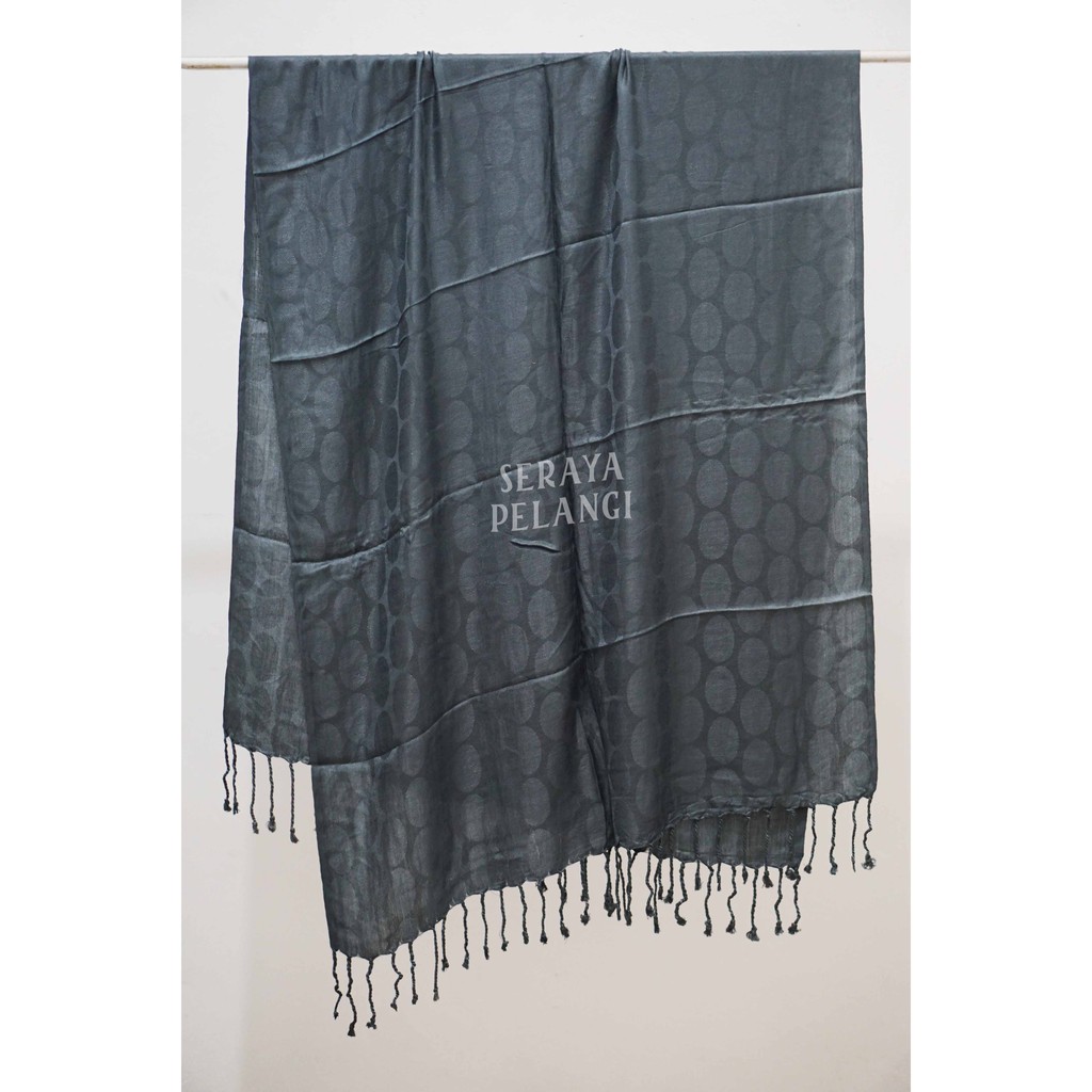 Pashmina Bayangan Motif | Selendang | Scarf | Syal | Shawl | Pasmina | Souvenir | Hadiah | Keong-14. Abu tua