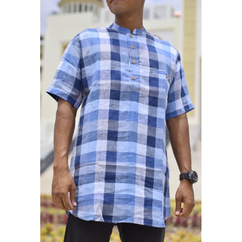 BAJU MUSLIM KURTA PRIA LENGAN PENDEK /BAJU GAMIS PRIA LENGAN PENDEK