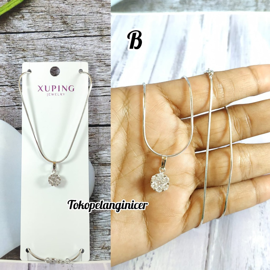 Kalung @Xuping -Vier permata Bunga lingkar Imut silver Anti Karat