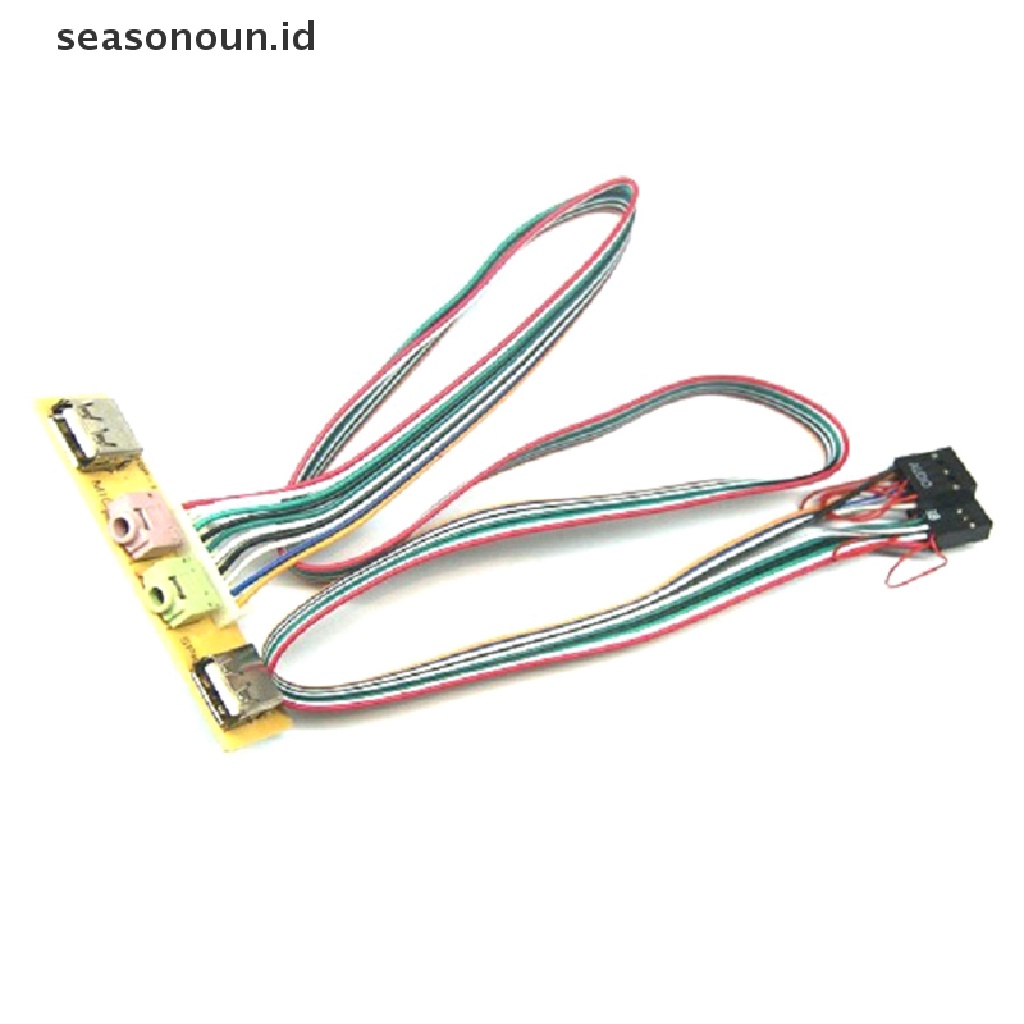 (seasonoun) Panel Depan Komputer PC Dengan Port Audio USB + Mic