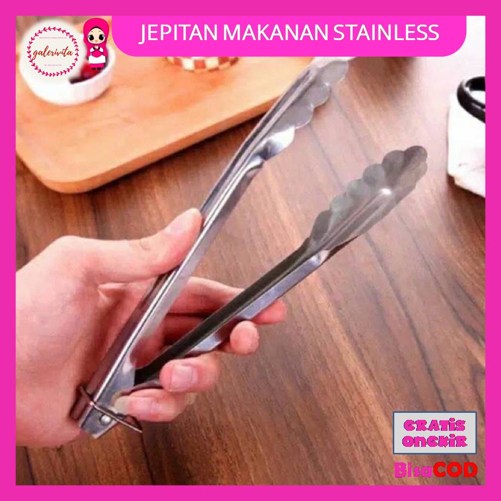 Jepitan Makanan Stainless / Capitan Makanan Stainless Steel / Pencapit Jepitan Makanan