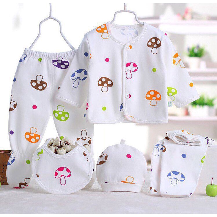 LID9038 - 5 in 1 Set Baju/ Piyama Baby Soft &amp; Comfortable Cotton