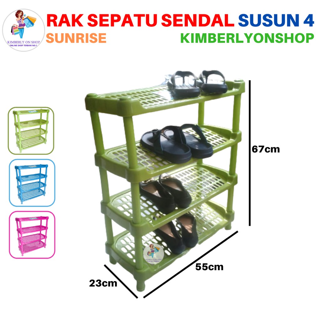 Rak Tempat Sepatu Sendal Susun 4 Sunrise Serbaguna