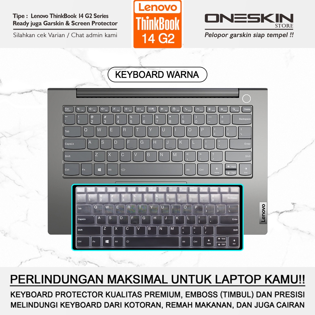 Garskin Laptop Keyboard Screen Protector  Lenovo ThinkBook 14 14s G2 ARE ITL Gen 2 ambar Full Body Tpu Silikon Bening Glossy Doff