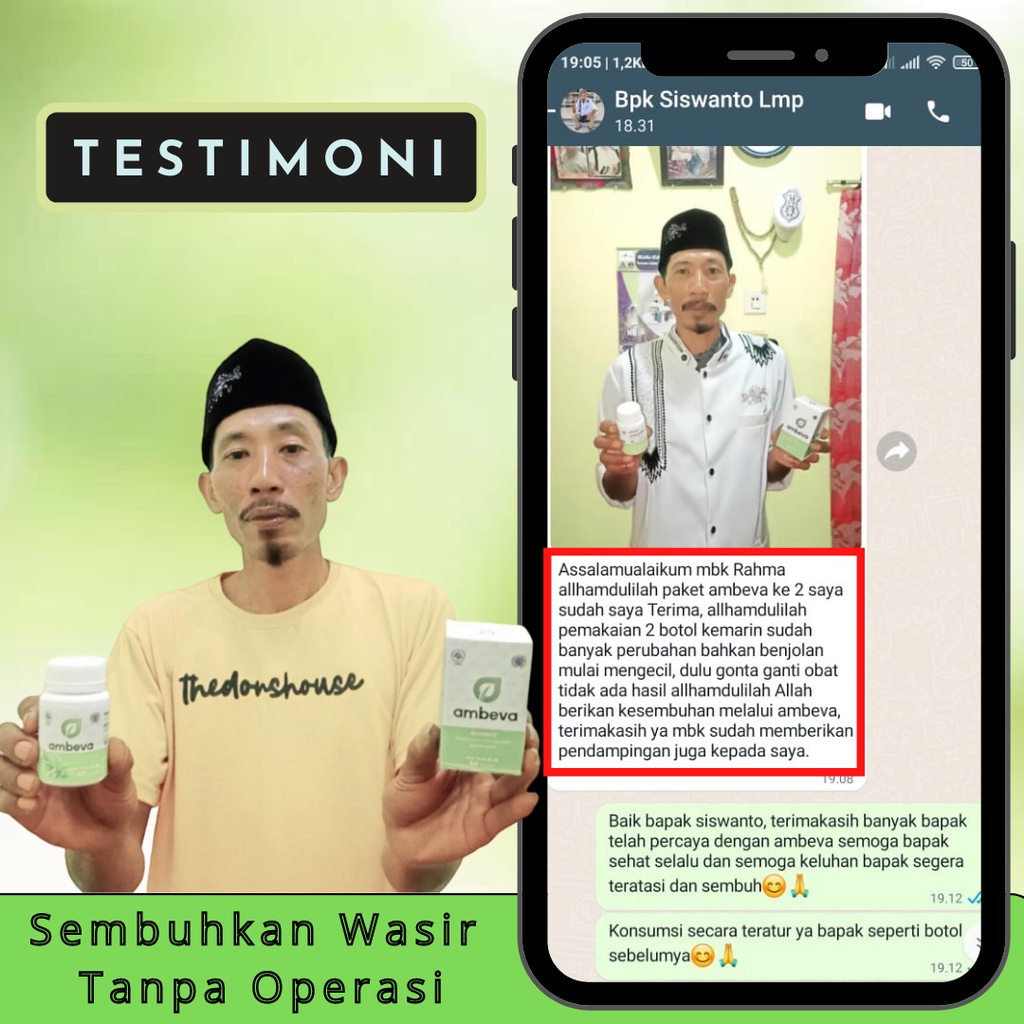 Ambeva obat ambeien mengempeskan benjolan ambeyen wasir berdarah stadium 4 herbal paling ampuh bpom original asli
