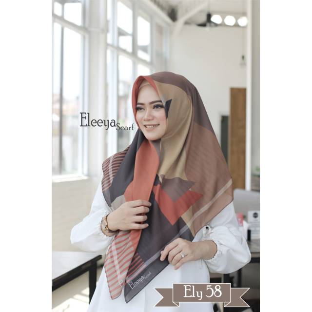 HIJAB SEGIEMPAT MOTIF ELY 58 II Eleeya Scarf