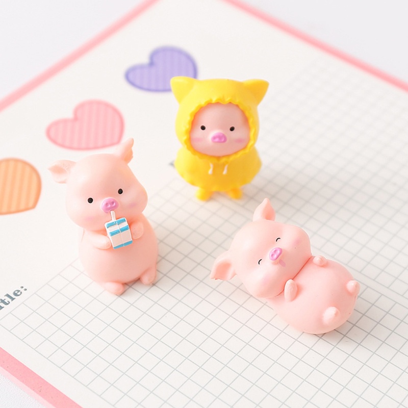 Mary Patung Patung Babi Lucu Patung Celengan Mini Topper Kue DIY Craft Piggy Toys