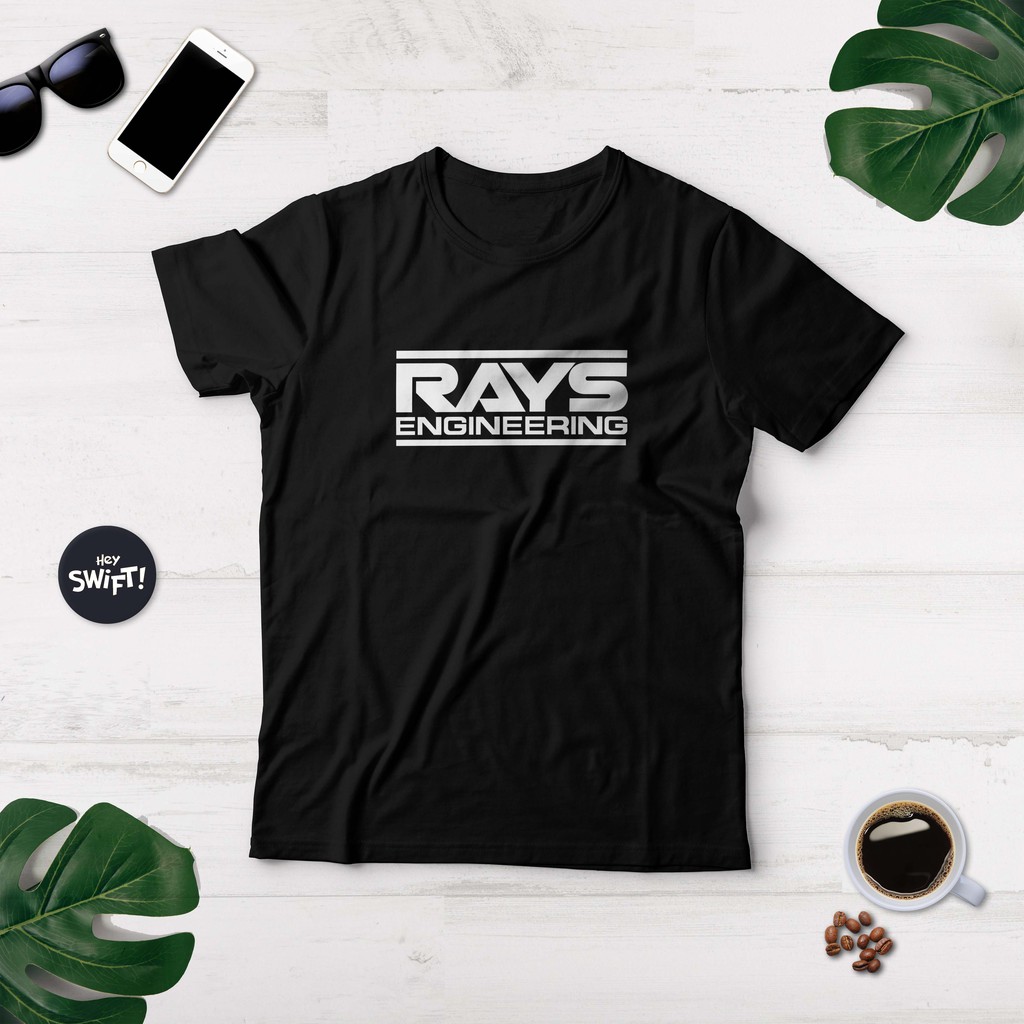 KAOS RAYS ENGINEERING WHEELS JAPAN T-SHIRT OTOMOTIF MOBIL BAJU VELG