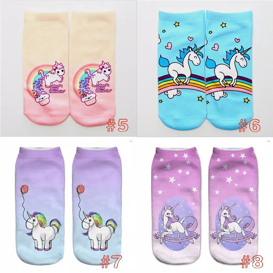 Kaus Kaki Pendek Motif Harajuku Low Cut Socks Harajuku M