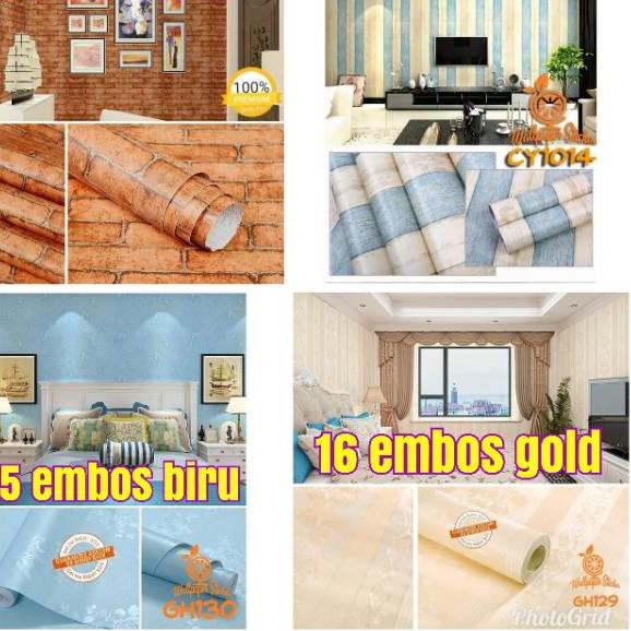 Paling Sesuai.. wallpaper dinding salur pink, hijau, biru, ungu, pelangi warna elegant 45cm x 10m