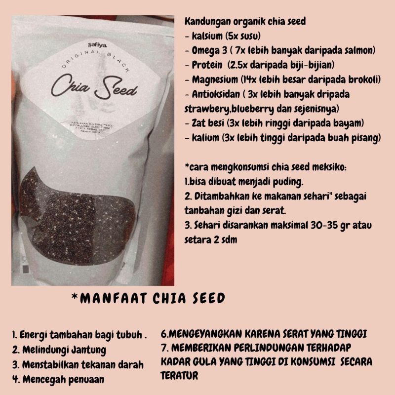 

Chia seed 100% organik 500gr