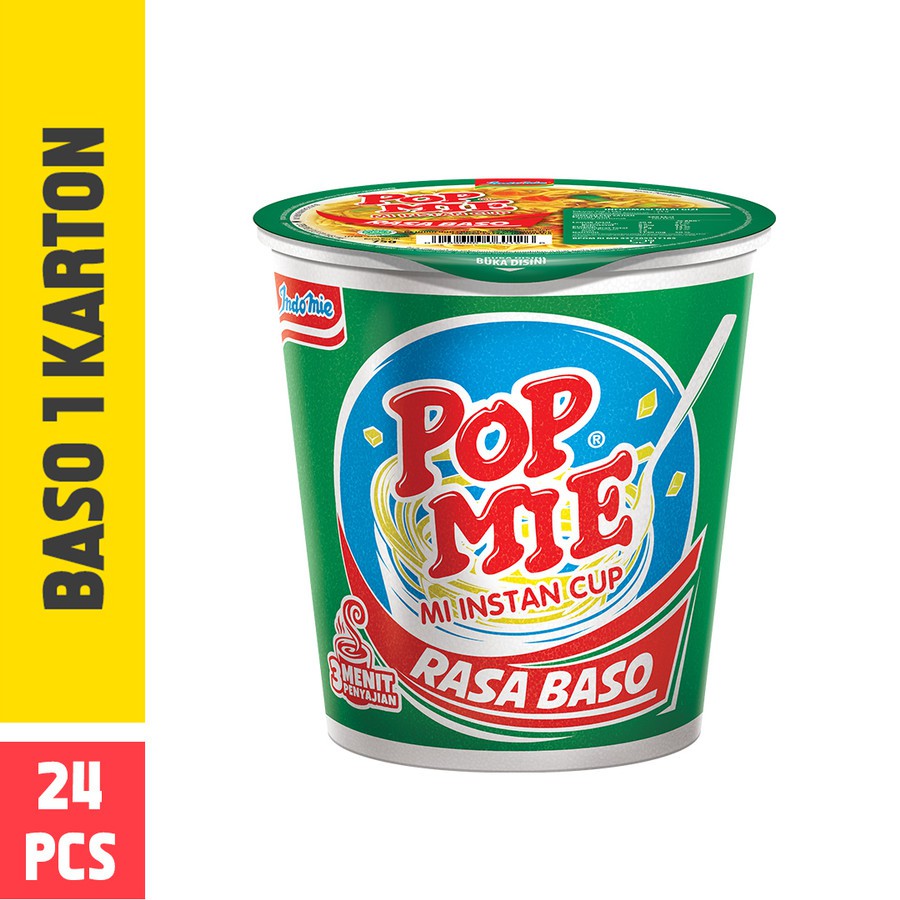 POP MIE KUAH RASA BASO BEEF NOODLE SOUP POPMIE 75GR DUS ISI 24PCS