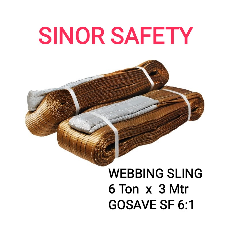 WEBBING SLING 6 Ton x 3 Meter Tali Pengikat Pengangkat Safety