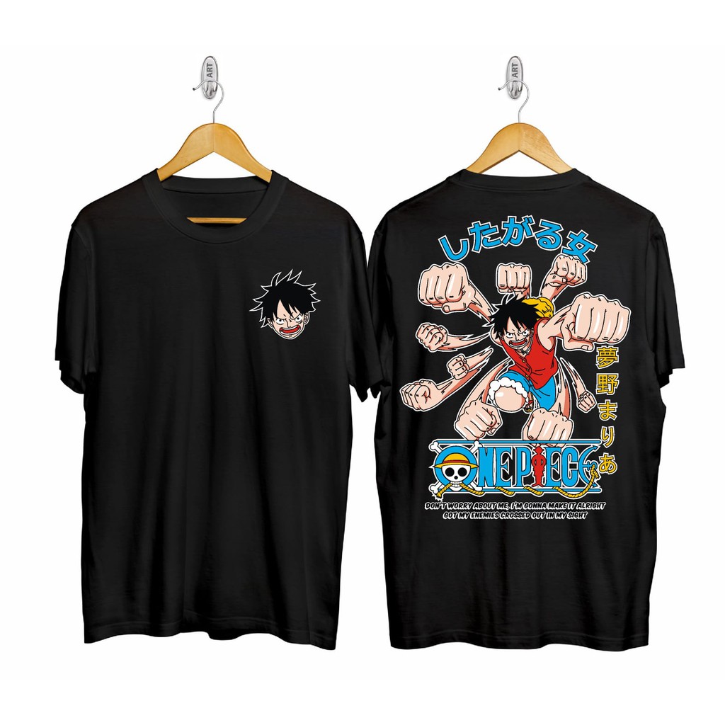 Kaos murah Kaos distro murah baju  distro pria t-shirt murah combed30s one piece tinju hitam