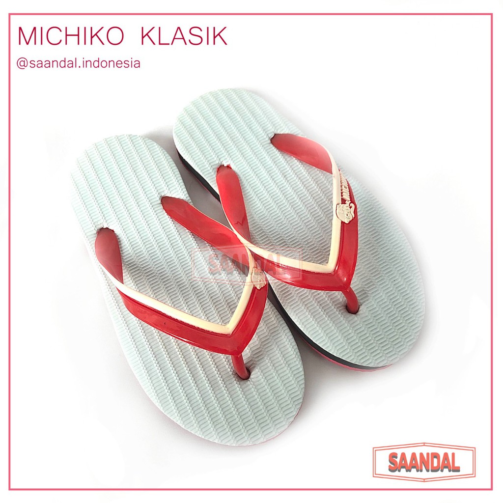 Sandal Jepit Karet Anak Putih Laki-laki Perempuan Michiko Klasik Karet (Bisa Satuan COD)