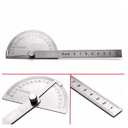 Stainless Degree protractor / busur derajat / pengukur sudut / penggaris busur Alat Ukur Sudut-5
