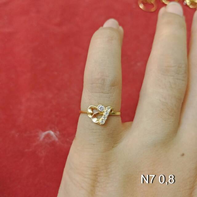 Cincin No 7 anak dan dewasa emas asli kadar 700 70% 22 1 2 3 satu dua tiga gram permata mickey