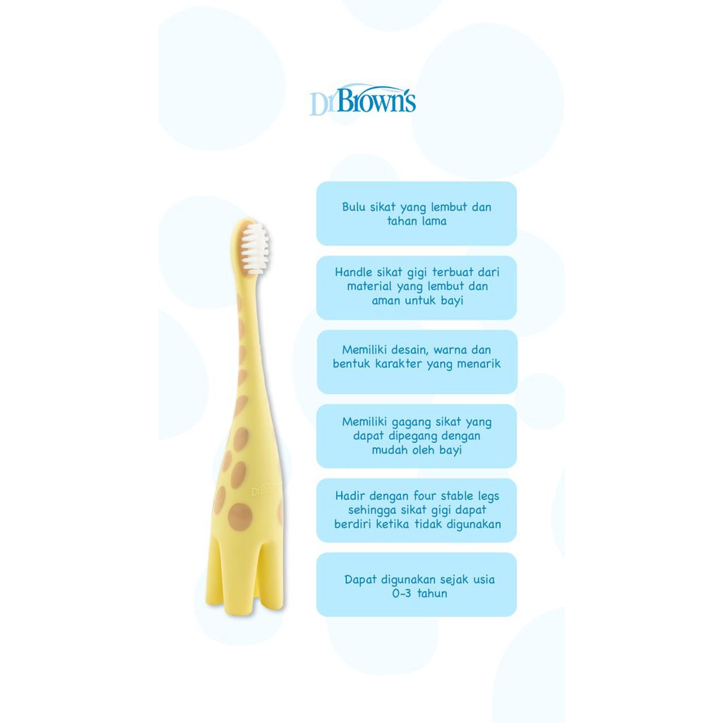 Dr Brown's HG060 Giraffe Infant Toddler Toothbrush | Sikat Gigi JERAPAH