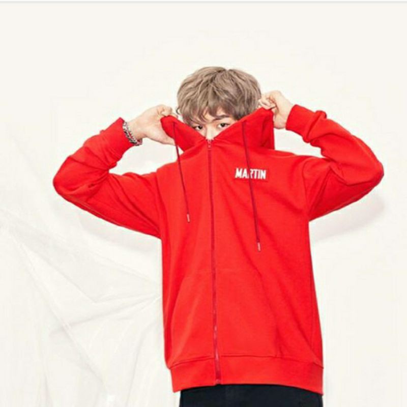 Jaket Hoodie KPOP Korea Kang Daniel Wanna One LAP Martin Merah Casual