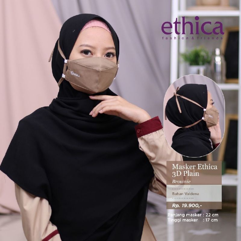 [COD] BEST SELLER MASKER KAIN ETHICA 3D PLAIN ORIGINAL || PUSAT DISTRIBUTOR