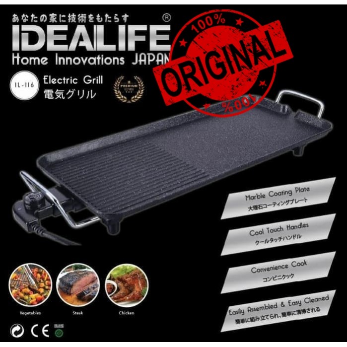 Multi Grill Pan Listrik Idealife IL 116 New Pan Pemanggang Listrik