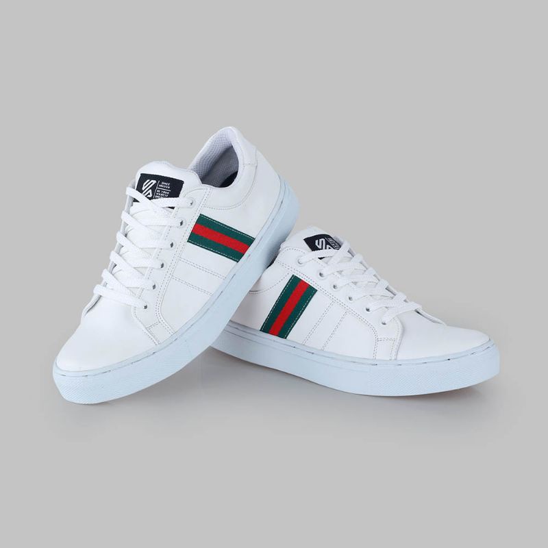 PROMO Sepatu sneakers pria wanita warna putih motif guci/ sepatu casual pria wanita warna putih