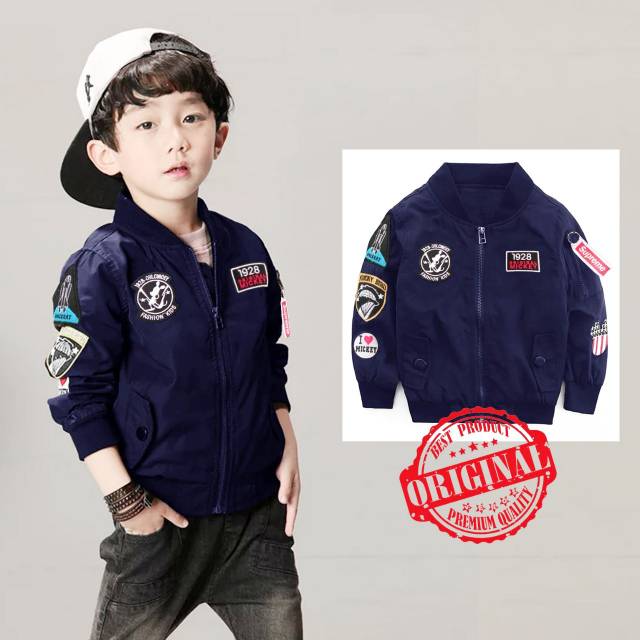 PP jaket Bomber anak untuk usia anak 5 tahun sampai 7 Tahun Mickey