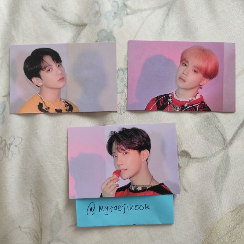 bts bingo pop up photocard jimin jungkook jhope