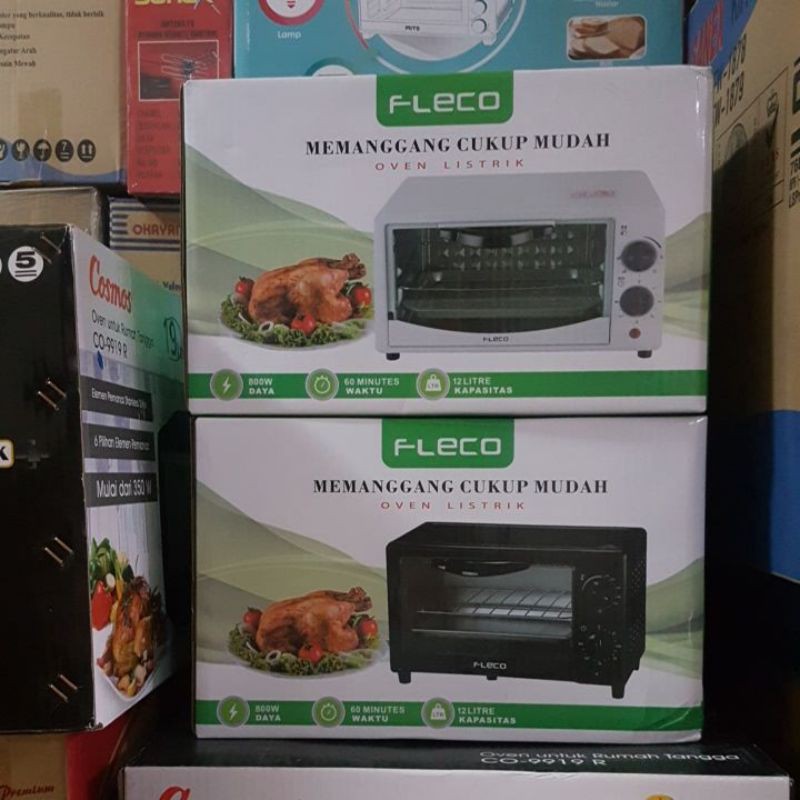 OVEN Fleco Listrik Type 905 Kapasitas 12Liter Warna Putih dan Hitam