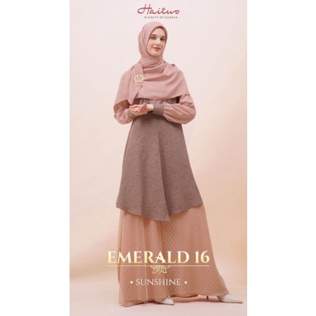 Gamis Set Haitwo Emerald 016 Sunshine, Raspberry dan Cinnamon