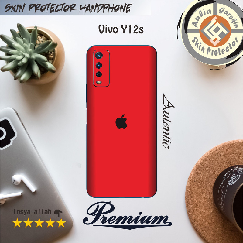 Garskin HP Vivo Y12s Motif iphone red - Free Custom Motif