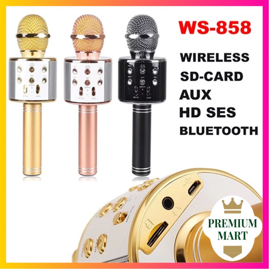 MIC WISTER WS858 WIRELESS BLUETOOTH KARAOKE SPEAKER MICROPHONE