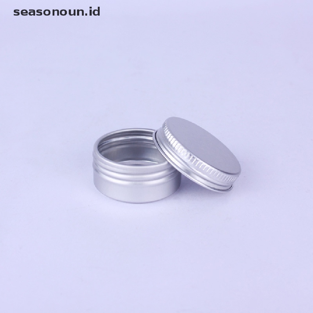 【seasonoun】 10Pcs 10g Empty Silver Aluminum Tins Cans Screw Top Round Candle Spice Tins Cans .