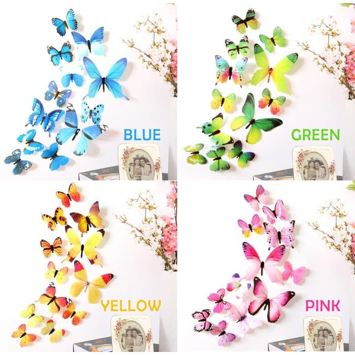 Stiker Dinding kupu kupu 3D Butterfly Wall Sticker