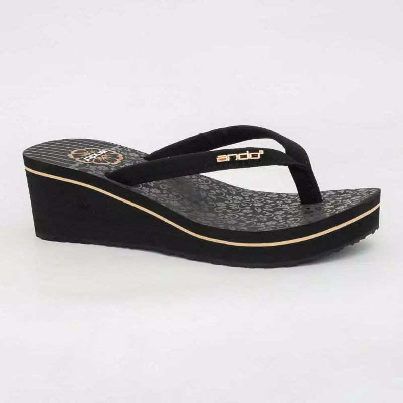Sandal wedges wanita merek original / official ando.model joice 02 ukuran 36-40.