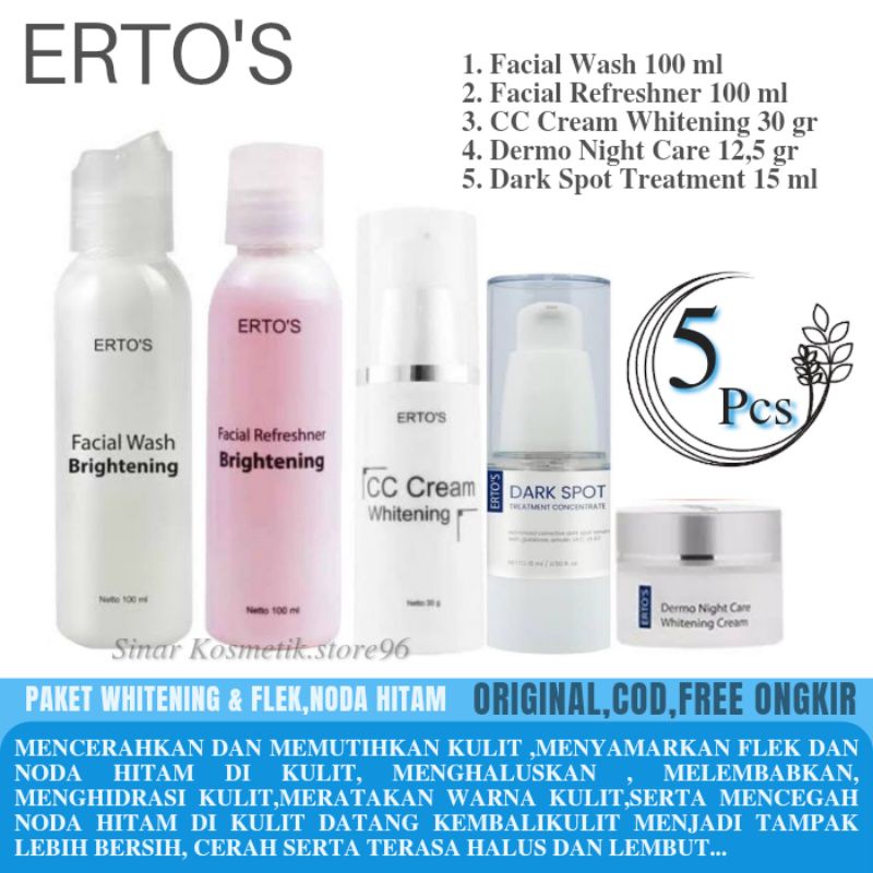 ERTOS PAKET WHITENING & FLEK , NODA HITAM