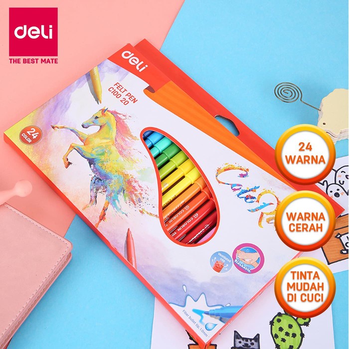

Deli EC10020 felt pen 24 colors