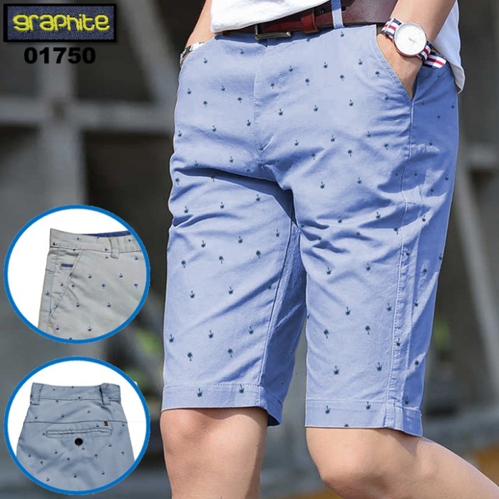 Celana Pendek Graphite premium short pants 01750,celana pendek katun import pria - Biru Muda, 29 (Y5