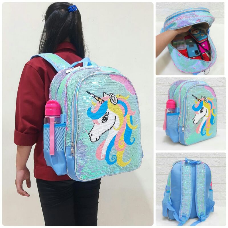 Tas Ransel Sequin Unicorn Berubah Warna Tas Ransel Sekolah Tas Sequin Tas Unicorn Tas Import