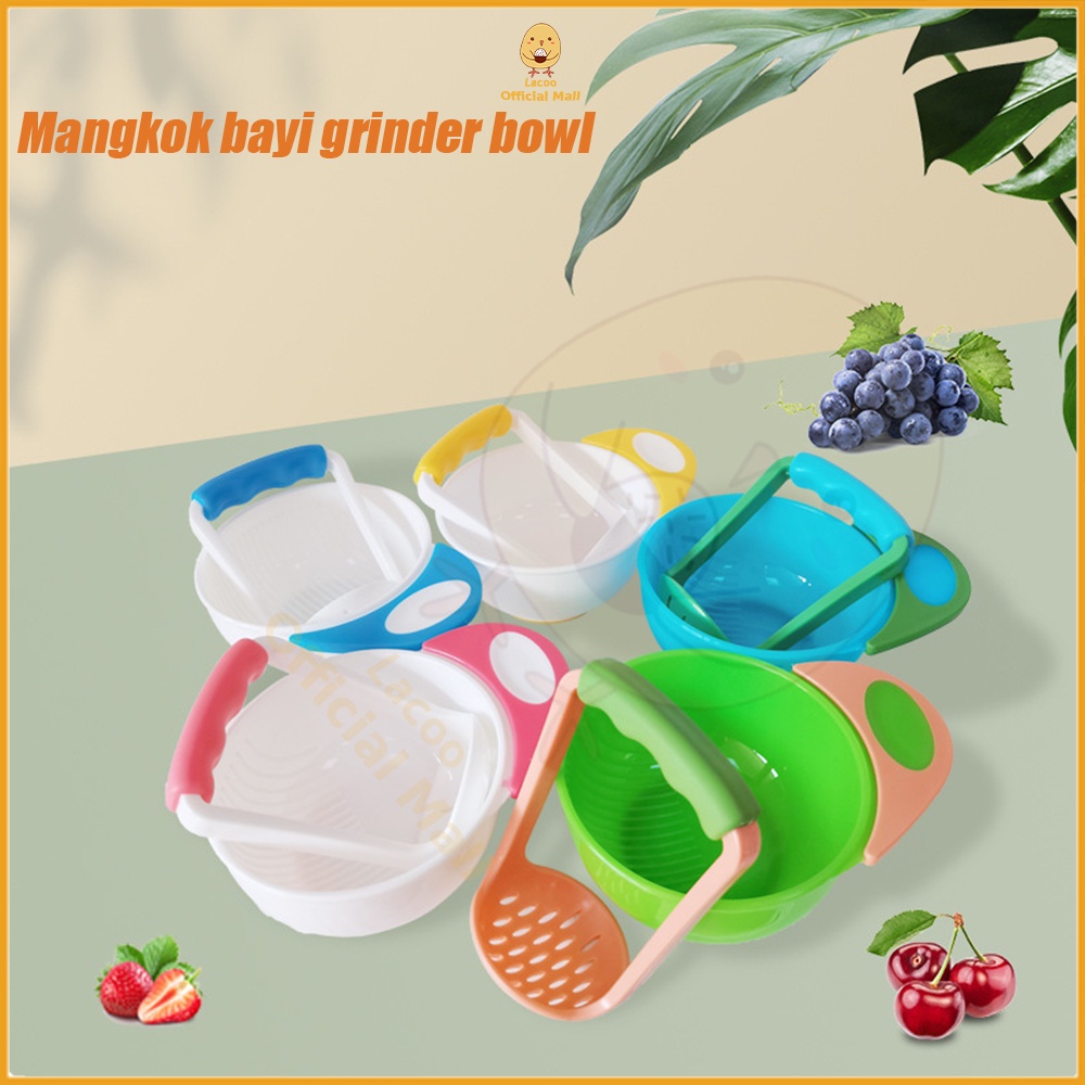 Lacoo 2 IN 1 Baby food maker set Food processor bayi anak Grinding bowl BPA Free