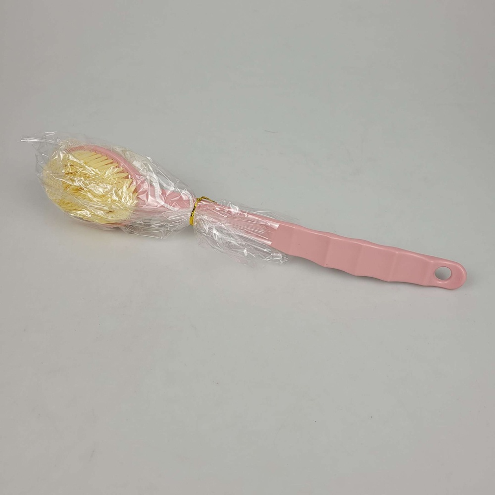 Sikat Mandi Bath Brush Back Rubbing with Shower Puff - LF73009 - 7RHXETPN Pink