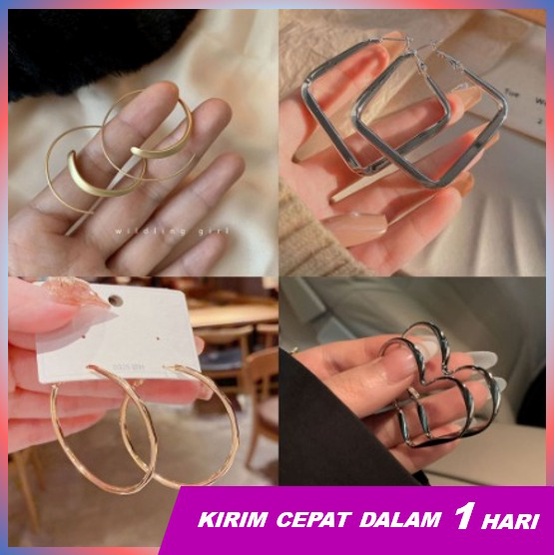 Super66 Anting Geometri Besar Ala Korean Anti Karat dan Anti Luntur