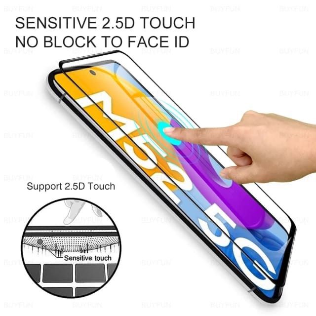 Samsung M23 M33 M53 5G M62 M52 M32 M22 M21 M30s M31 M51 Tempered Glass 5D Full Screen Anti Gores Kaca