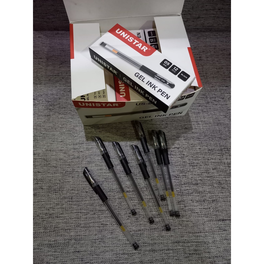 Pulpen Gel Pulpen Unistar Bolpen Warna Hitam lnk Pulpen Kualitas