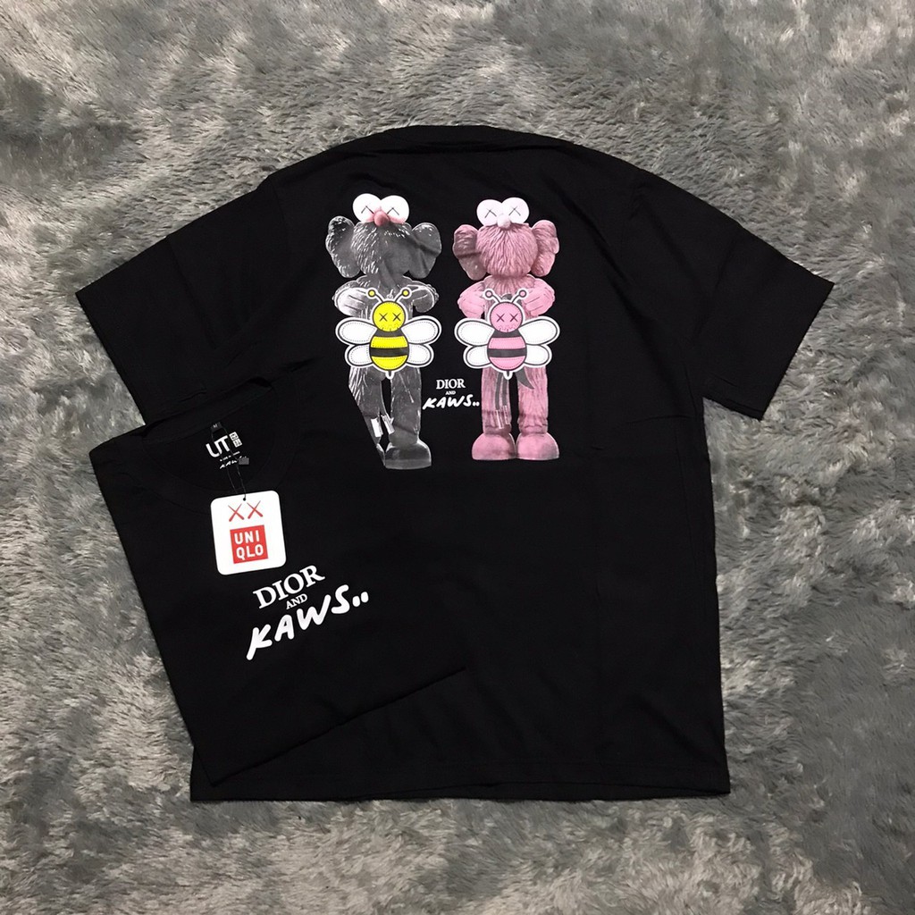 Kaos Dior x Kaws Hitam Best Seller Premium Mirror
